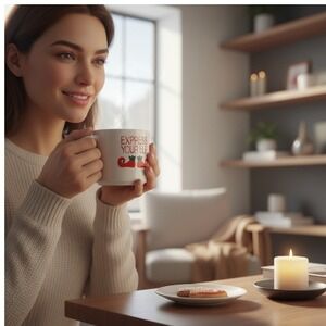 Crate And Barrel Express Your‎ Elf Stoneware Coffee Cup Holiday Christmas